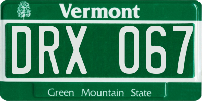 VT license plate DRX067