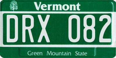 VT license plate DRX082