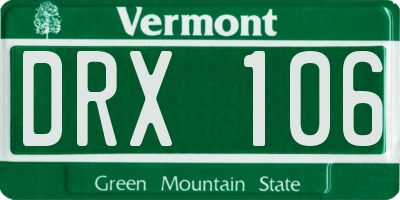 VT license plate DRX106