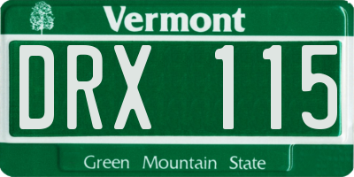 VT license plate DRX115