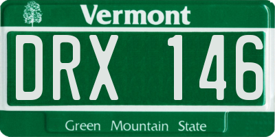 VT license plate DRX146