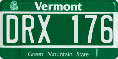 VT license plate DRX176