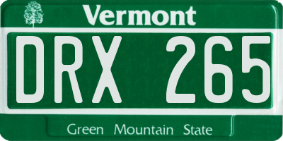 VT license plate DRX265