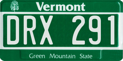 VT license plate DRX291