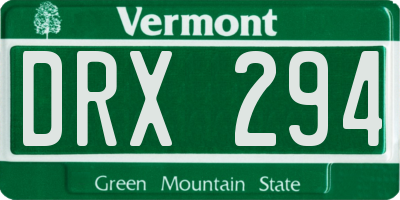 VT license plate DRX294