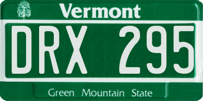 VT license plate DRX295