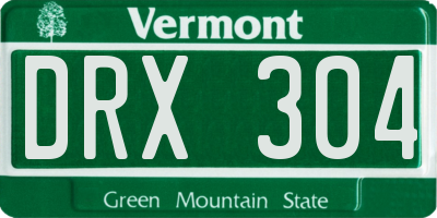 VT license plate DRX304