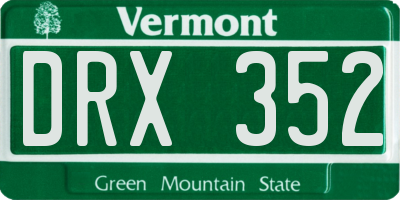 VT license plate DRX352