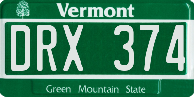 VT license plate DRX374