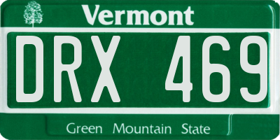 VT license plate DRX469