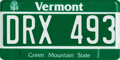 VT license plate DRX493