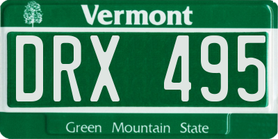 VT license plate DRX495