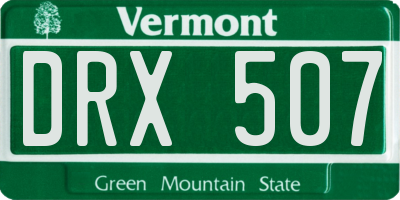 VT license plate DRX507