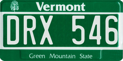 VT license plate DRX546