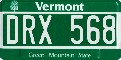 VT license plate DRX568