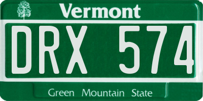 VT license plate DRX574