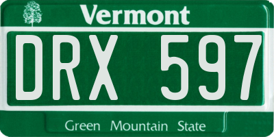 VT license plate DRX597