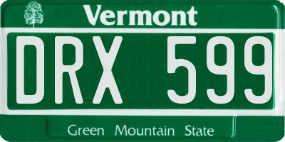 VT license plate DRX599