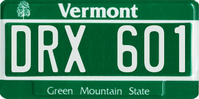 VT license plate DRX601