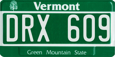 VT license plate DRX609