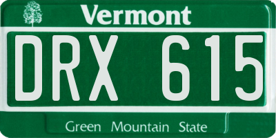 VT license plate DRX615