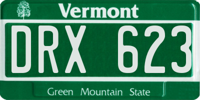 VT license plate DRX623