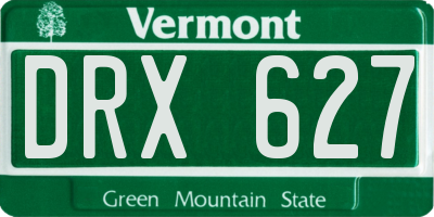 VT license plate DRX627