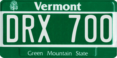VT license plate DRX700
