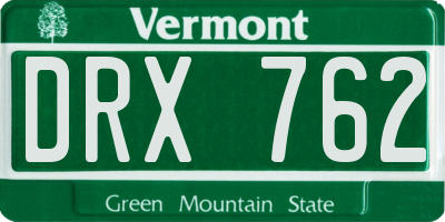VT license plate DRX762
