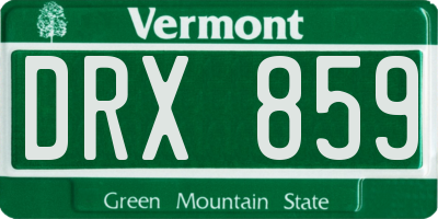 VT license plate DRX859