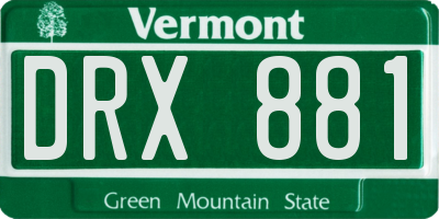 VT license plate DRX881