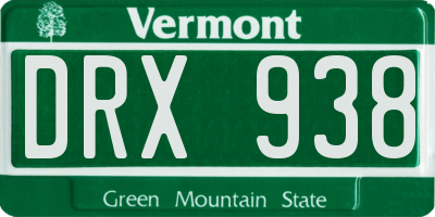 VT license plate DRX938