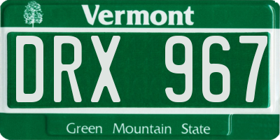 VT license plate DRX967