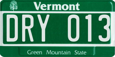 VT license plate DRY013