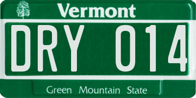 VT license plate DRY014