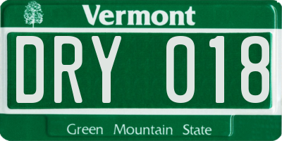 VT license plate DRY018