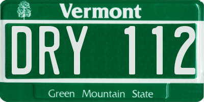 VT license plate DRY112