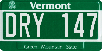 VT license plate DRY147