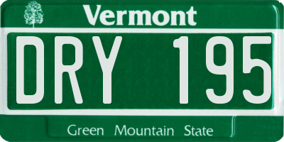 VT license plate DRY195