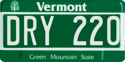 VT license plate DRY220