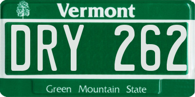 VT license plate DRY262