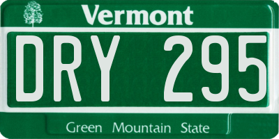 VT license plate DRY295