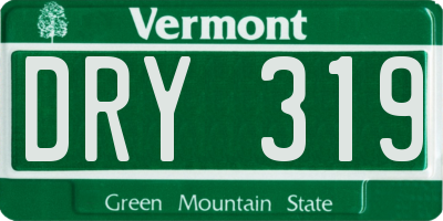 VT license plate DRY319