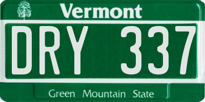 VT license plate DRY337