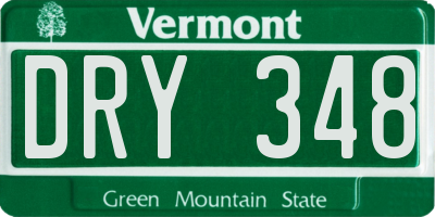 VT license plate DRY348