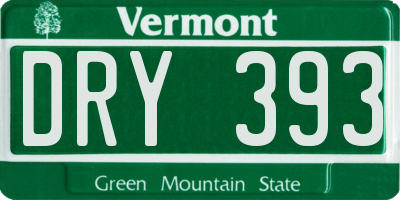 VT license plate DRY393