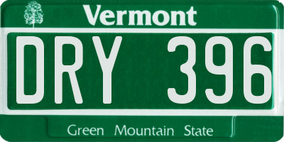 VT license plate DRY396