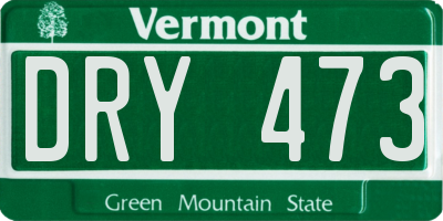 VT license plate DRY473