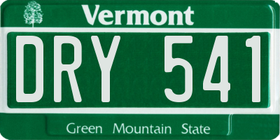VT license plate DRY541