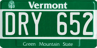 VT license plate DRY652